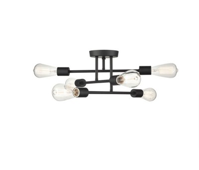 Millennium Lighting Decco 6 Light 17'' Semi-Flush Linear Ceiling Fixture 4256-MB