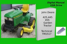 John Deere 425  445 &  455 Lawn and Garden Tractor Technical Manual See Desc.