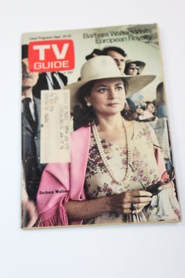 TV GUIDE 1975 September 20-26 Barbara Walters Visits European Royalty ~Dallas Ed