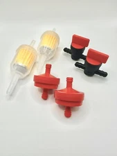In Line Fuel Gas Filter Shut Cut Off Valve Clamp 2Kit 1/4"  Mower Parts 698183
