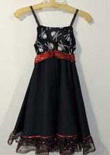 Halloween Dress WhimsiGoth Wicked Black Skull Fancy Up Child Costume Handmade