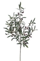 KüNstlicher Olivenzweig Xxl H. 100Cm GrüN Braun Emerald Kunstblumen