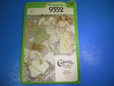 Vintage Sewing Pattern Kit Simplicity 9352 Cinderella Girl's Dress Size 8 S7295