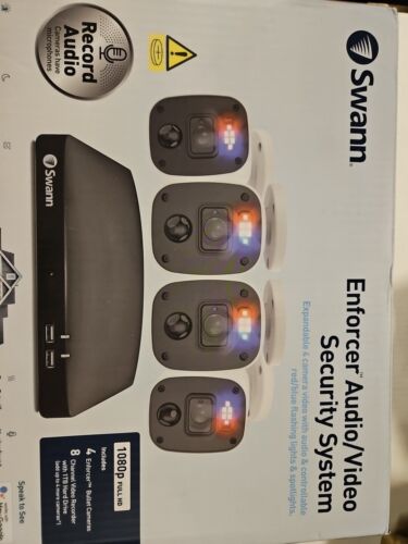 NEW Swann SWDVK-846804MQB 1080P 8-Channel 1TB 4-Camera Smart Surveillance System