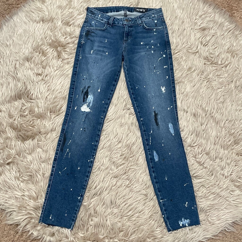 SIWY paint splatter jeans size 25 | eBay