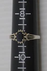 L - VINTAGE NEVADA STERLING SILVER RING w DARK BLUE STONE, SIZE 9, SOUTHWESTERN