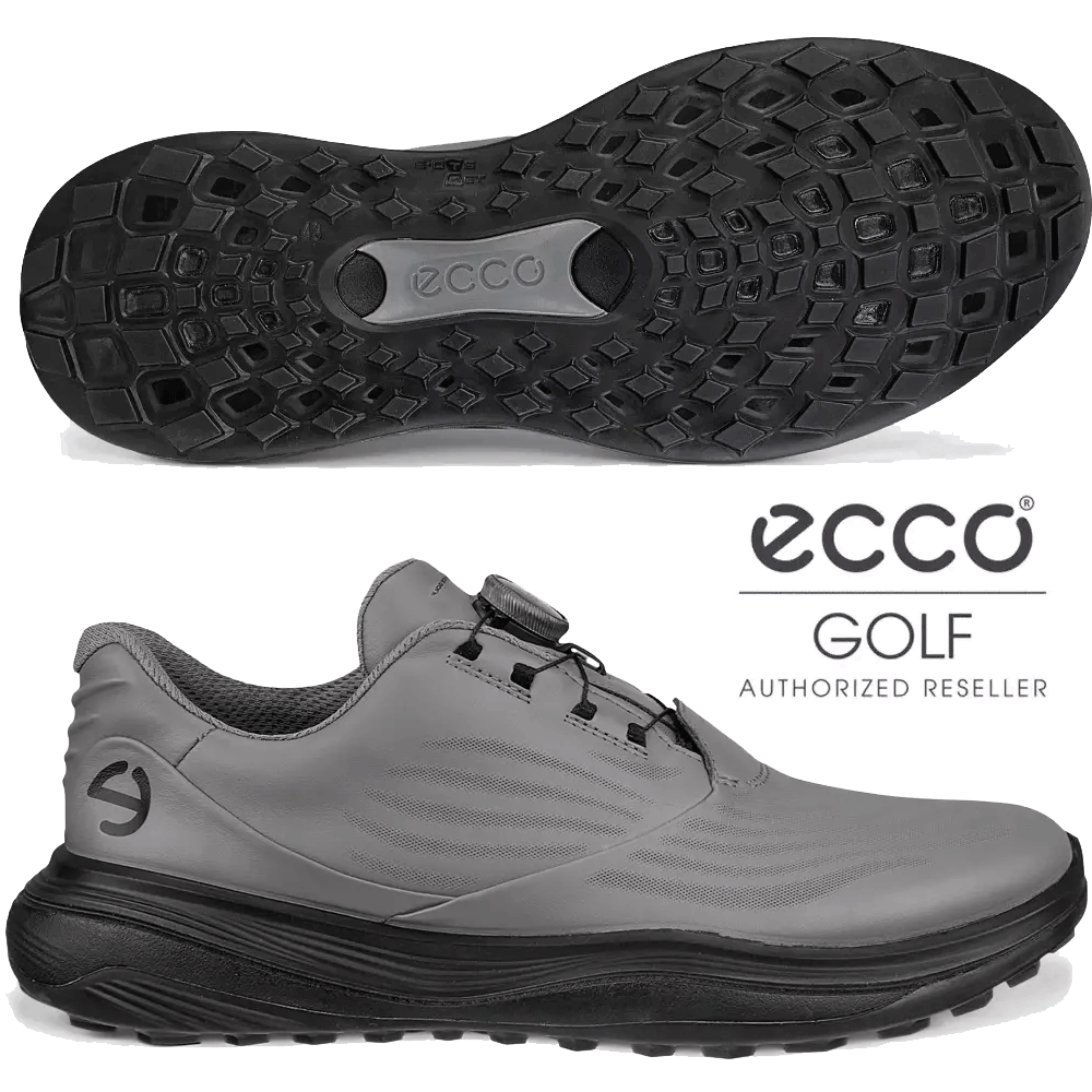 ECCO LT1 BOA® MENS WATERPROOF LEATHER GOLF SHOES STEEL 2025