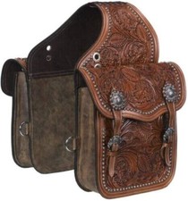 Concho Western Pferd Leder Satteltasche Heavyduty Traditional Trail Ride Sattel