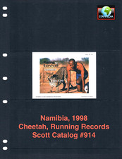 $2.00 Scott Value  - 1998 NAMIBIA Cheetah s/s Speed Records Africa CV MNH NH UMM