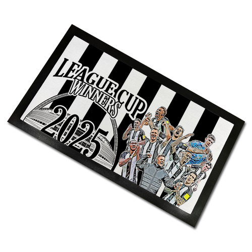 Newcastle Utd League Cup Winners 2025 Bar Runner Mat Design 1 Toon Army Man Cave - Picture 5 of 6