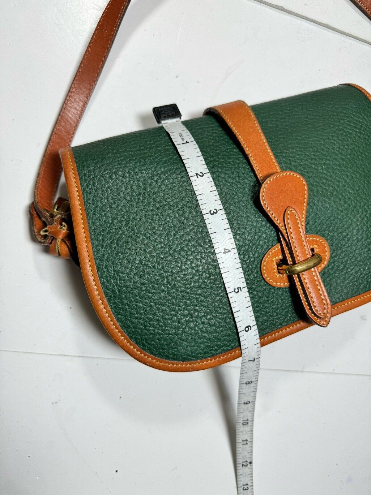 Vintage Dooney & Bourke Green Pebble Leather Cros… - image 16