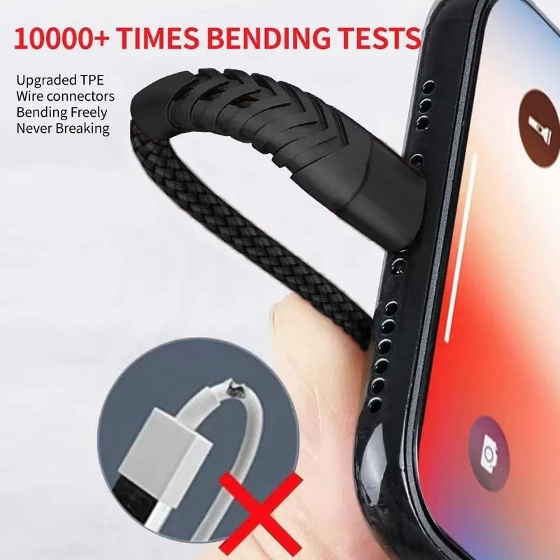 USB A to Type C Cable 3A Fast Charger Braided 1M 2M for Android Samsung Lead - Image 3 of 4