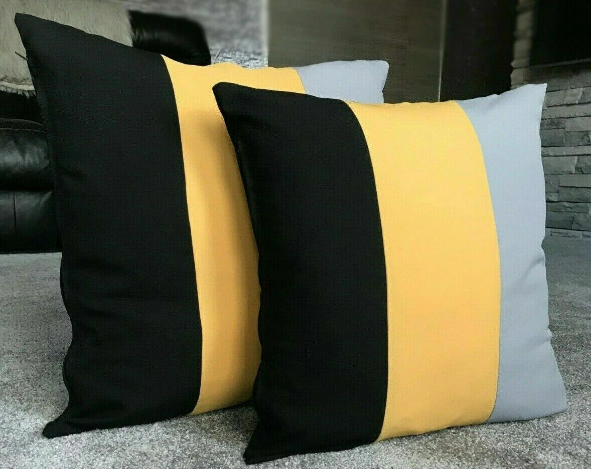 Mustard and black clearance cushions