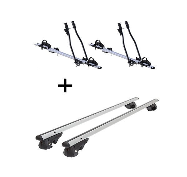 2X FahrradträGer Sagittar+RelingträGer VDP004 XL FüR Skoda Octavia Scout Ab 07-image