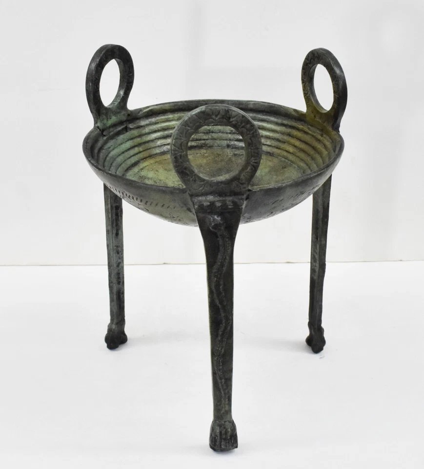 Trípode pequeño de bronce puro - Arte griego antiguo - Método de cera perdida - Premio ganador Foto 3 de 4