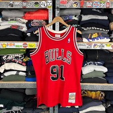 CHICAGO BULLS 1997 1998 91 DENNIS RODMAN MITCHELL  NESS JERSEY SIZE LARGE