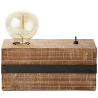 Brilliant Woodhill Tischleuchte Tischlampe Design Lampe Vintage Antik Holz E27