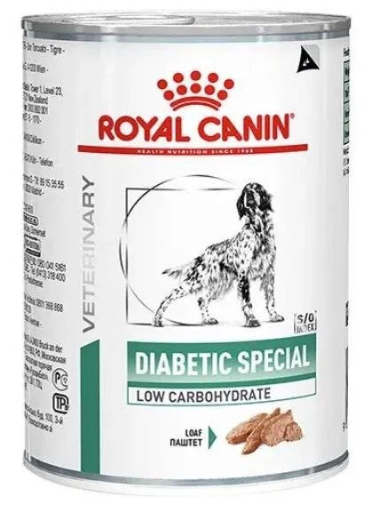 Royal Canin Veterinary Diet Canine Adult Diabetic Wet Dog Food Cans - 12 x 410g