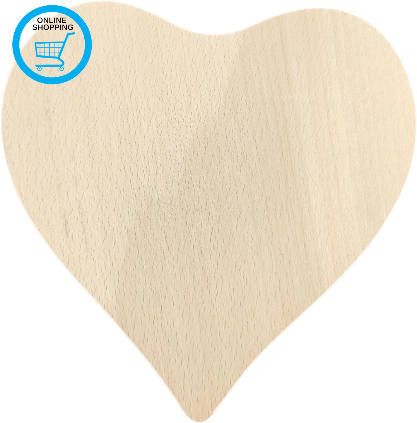 Love Heart Cutting Board, 20Cm X 21Cm X 15Mm, Beech Wood, Brown