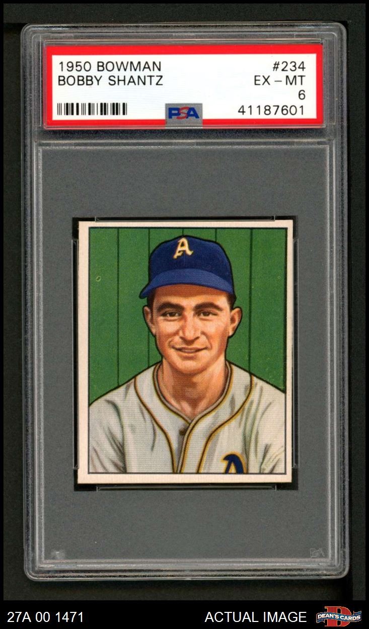 1950 Bowman #234 Bobby Shantz Athletics PSA 6 - EX/MT