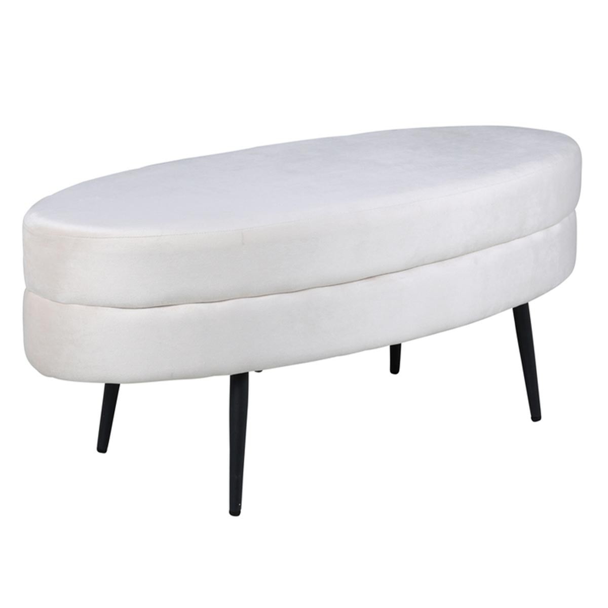 Pouf velours Otto 100cm blanc cassé pour une ambiance cosy