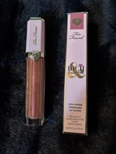 Too Faced Rich & Dazzling High-Shine Sparkling Lip Gloss Crazy Rich NIB HTF