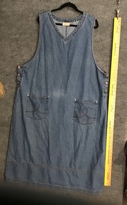 Denim Jumper Plus Size 24w It Is A Boho,cottage Core, Country Vibe, Slit In Back