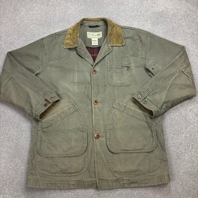 LL Bean Jacke Erwachsene Medium grün Jagd Hausarbeit Canvas Scheune Cord Mantel Herren