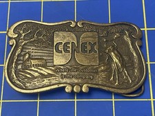 CENEX WHERE THE CUSTOMER IS THE COMPANY FARMERS UNION BELT BUCKLE VINTAGE USA 
