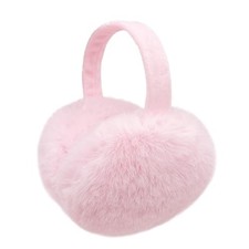 Winter Ear Warmers for Women Foldable Soft Fluffy Ear muffs Girls Cute Pink