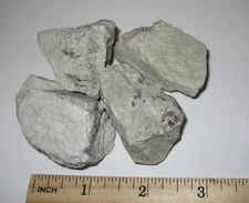 4 SMALL NATURAL ROUGH 1.2"-1.6" GREEN MOONSTONE CRYSTAL STONES NH, USA ~ 187g *2