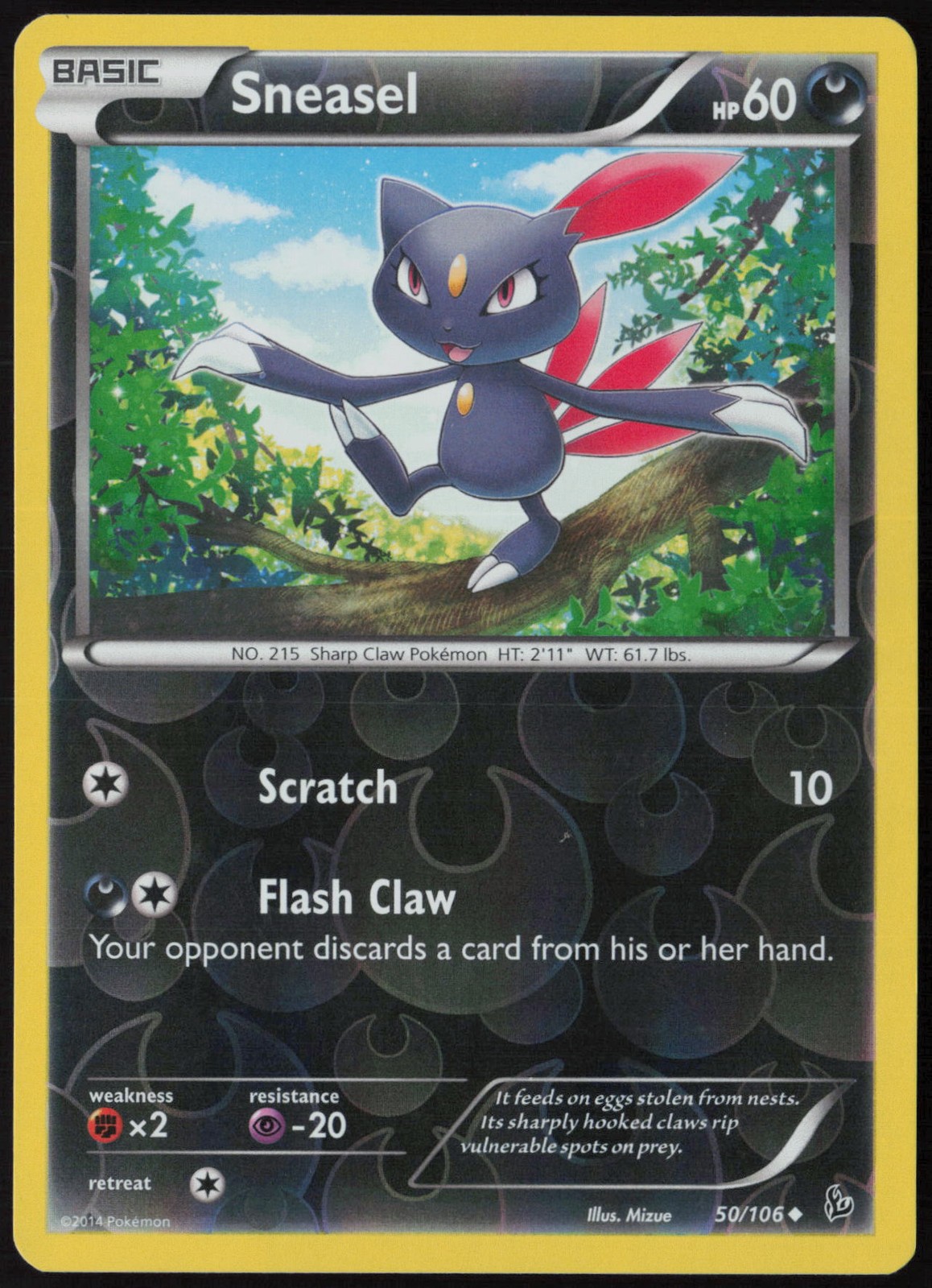 Sneasel (50) Reverse Holo 50/106 XY - Flashfire LP
