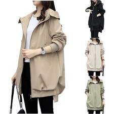 Women's Regular Length Hooded Windbreaker Polyester Spandex Casual Jacket