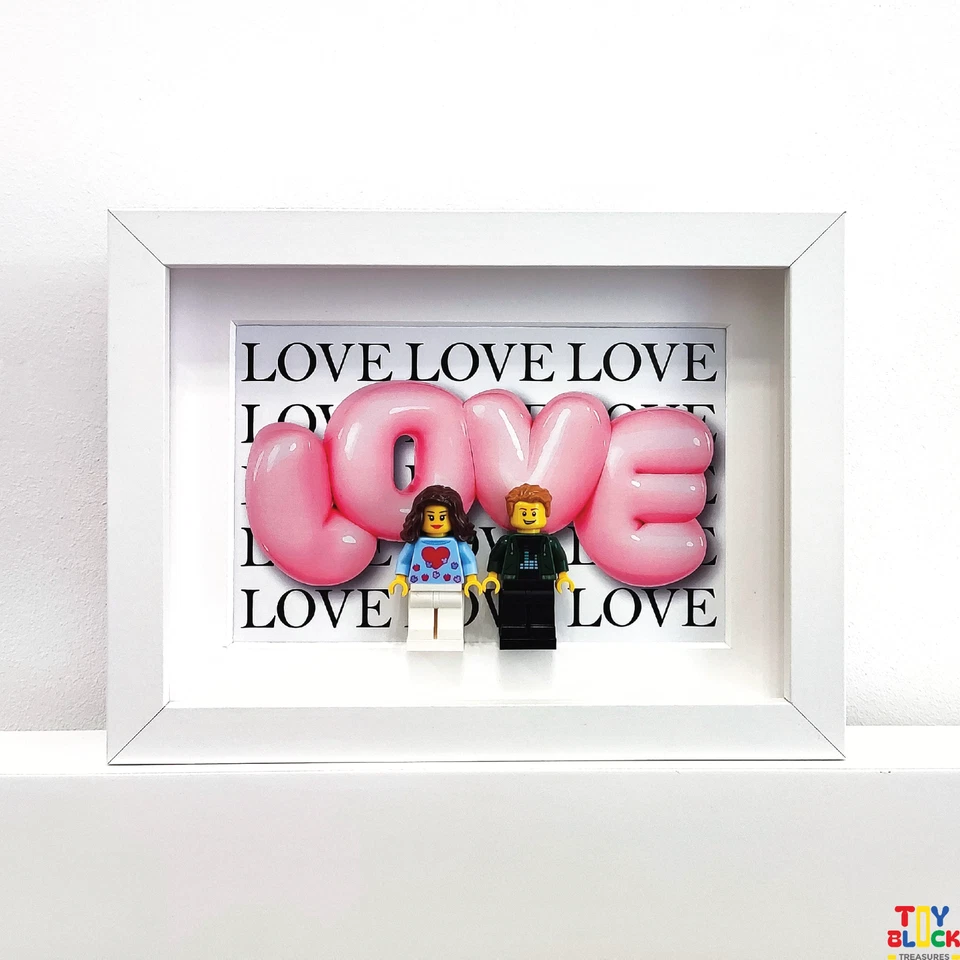 Moldura personalizada de minifigura para casal – Presente personalizado para aniversário, casamento - Imagem 4 de 4
