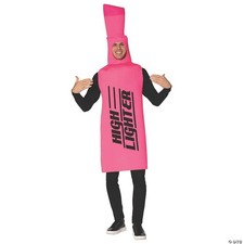 Adult Highlighter Costume Funny Pink Marker Halloween Party Gag Outfit for Adult