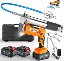 Electric Grease Gun 12000 PSI, 2-In-1 Cordless Grease Gun Kit with 2&times;4000Mah Bat