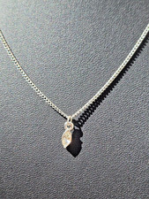 Delicate Drop Crystal Necklace Ladies Silver Tone Wedding Bridal
