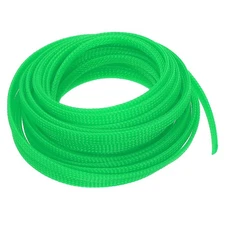 PET Cable Wire Wrap 9mm Expandable Sleeving Green 6 M Length