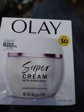 Olay Super Cream Face Sunscreen Cream Broad Spectrum SPF 30, 1.7 oz