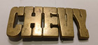 Chevy Solid Brass Belt Buckle Spell Out Block Letter Chevrolet Vintage 1970s