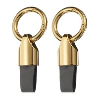 2 StüCke Auto SchlüSselring Clip Leder SchlüSselanhäNger Goldton Grau