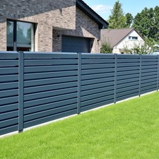 Lamellenzaun Metall Sichtschutz 120-180cm Anthrazit Zaun Blickdicht Modern