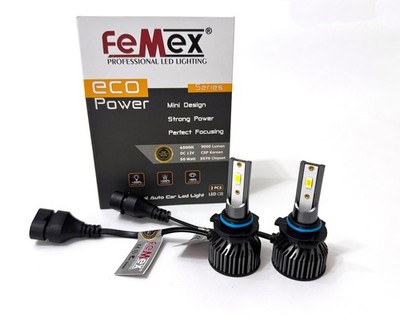 HB4 9006 LED Car Headlight Bulbs FEMEX Eco Power Series Csp 3570 Chipset 50 Watt