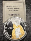Goddess of Liberty 50mm Commemorative Proof Coin 54gr. Gold/silver Plated