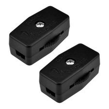 Aifeier ET 2 Pcs Inline Rotary Cord Switch Replacement, ON/Off Light Black