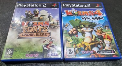Worms Mayhem + Forts Under Siege PS2-Spielepaket - mit Anleitungen **gratis UK-Versand**