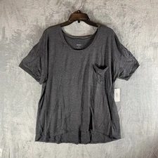 Alfani Women's Top XL Intimates Pajamas PJs Loungewear Sleepwear Gray Pocket NWT