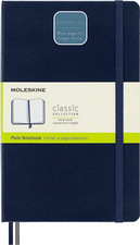 Classic Expanded Notebook, Hard Cover, Large 5" X 8.25" Plain/Blank, Sapphire