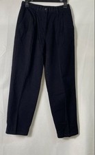 Vintage 90s Lauren Ralph Lauren Women's Navy Pleated Tapered Trousers Sz 8P