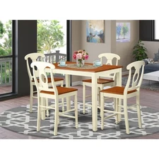 5 PC Counter Height Dining Room Set-pub Table and 4 Kitchen Bar ...